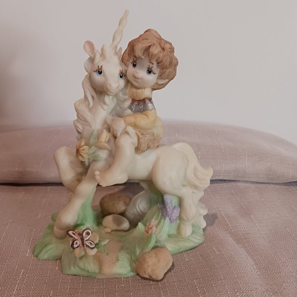 Sweet Dreams Porcelain Unicorn and Child